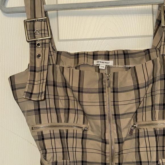 WeWoreWhat plaid belted romper - Picture 4 of 6
